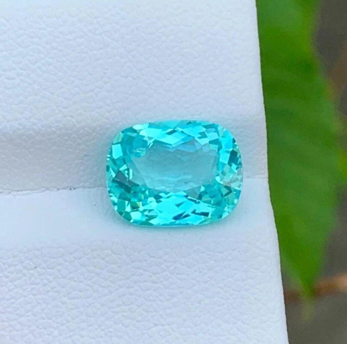 11 Ct GIE Certified Natural Paraiba Tourmaline Neon Blue Cushion Loose Gemstone