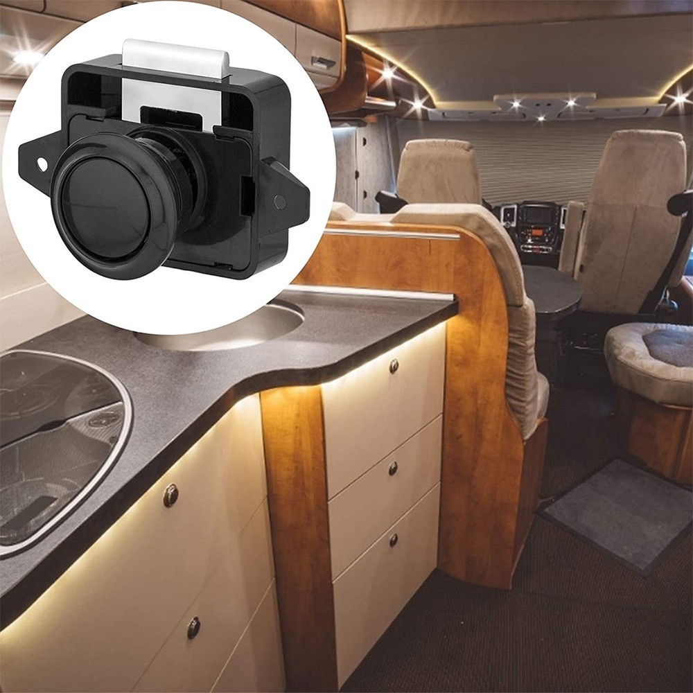 Push Button Catch Lock Latch Knob Drawer Cupboard Cabinet Camper Caravan