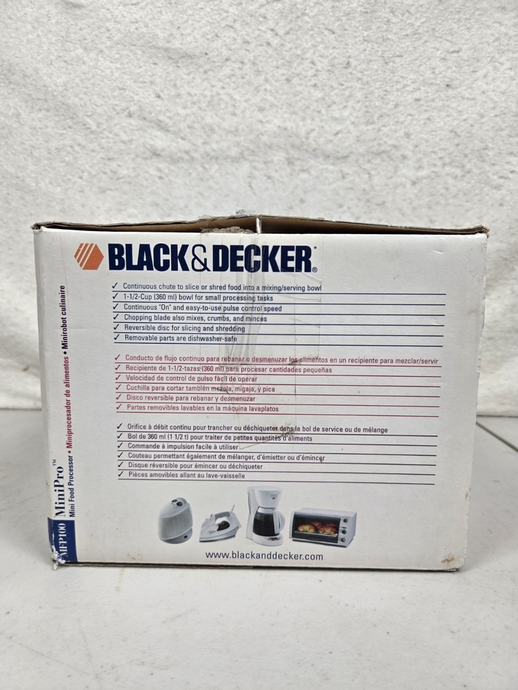 Black & Decker Mini Pro Food Processor MFP100 2000 New Open Box