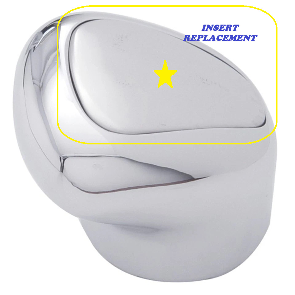 Chrome Plastic Shift Knob Cover Insert CAT Design Semi trucks