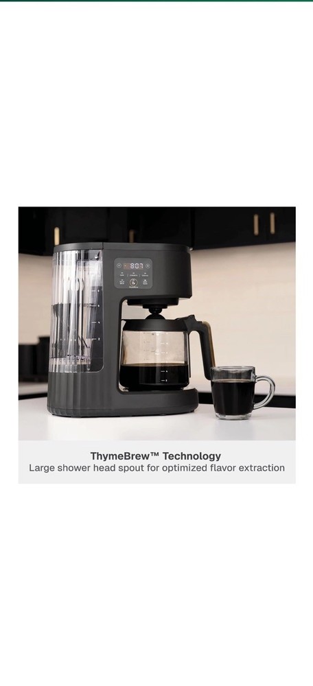 Thyme & Tables TT1110R Drip Coffee Maker 12 Cup Programmable Over Ice Mode