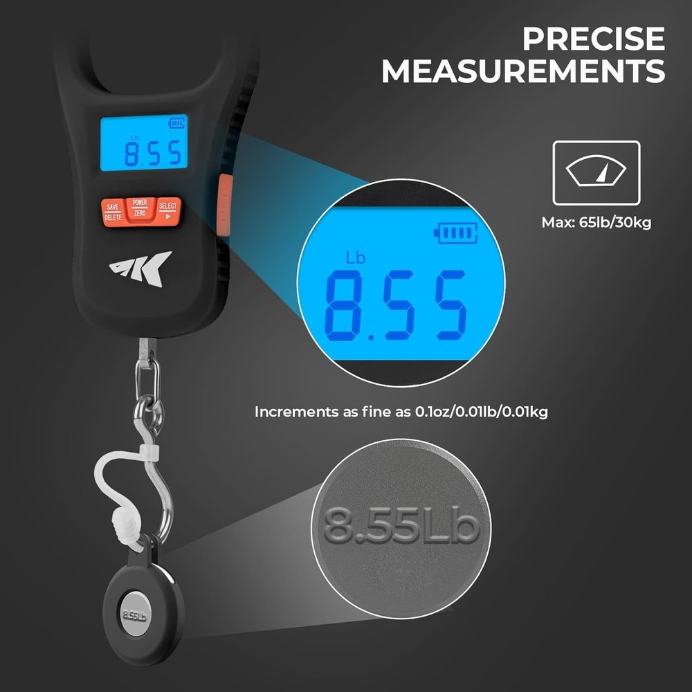 Ultra-Thin Digital Fish Scale USB Charge 65lb Capacity
