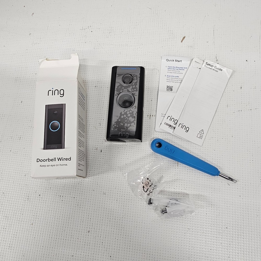 Ring Video Doorbell Wired Black Two-Way Talk (open box)