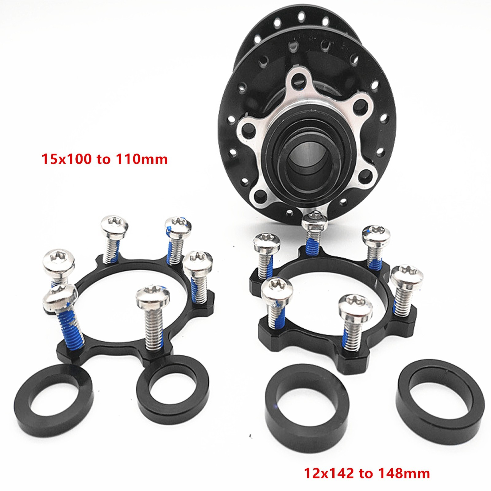 Bicycle Hub Boost Conversion Adapter Kit 15 x 100 to 15x110/ 12 x 142 to 12x148