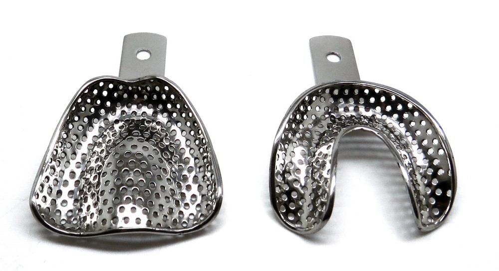Dental Impression Perforated Large Trays Upper Lower Autoclavable Instruments