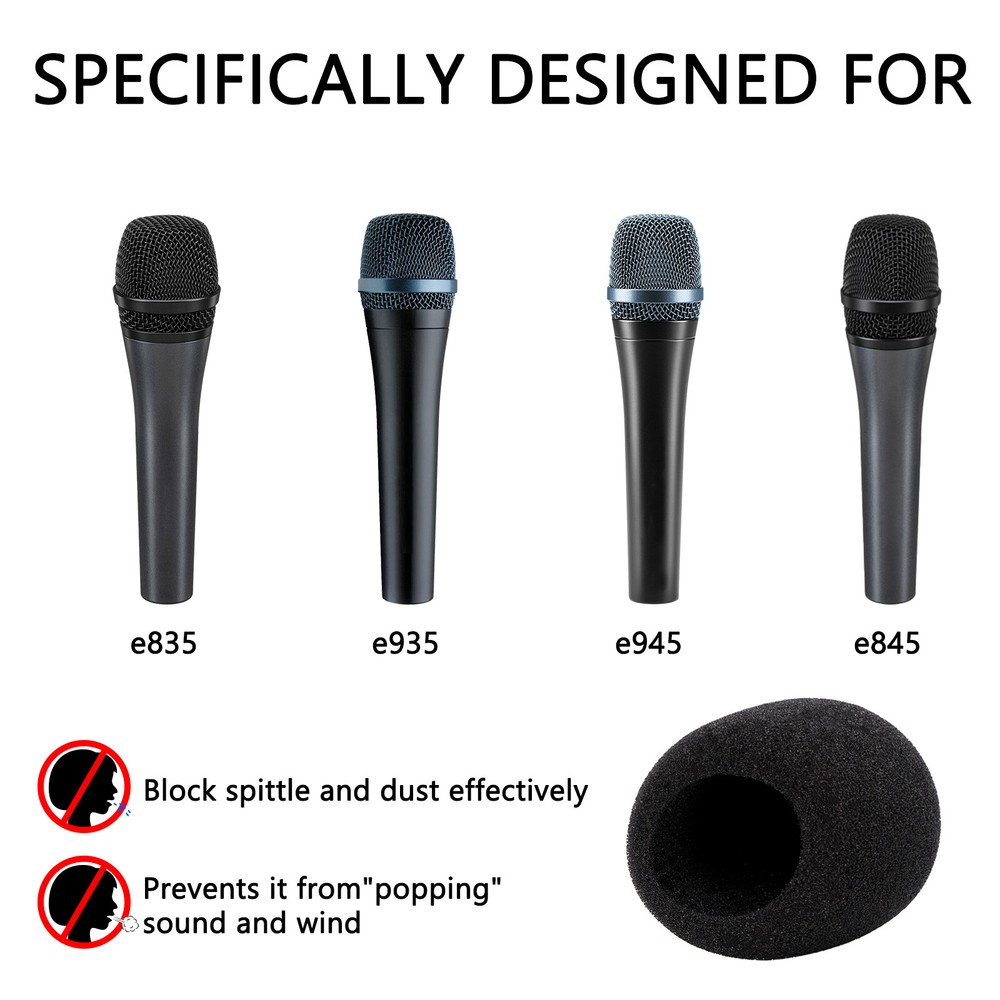 Geekria Foam Windscreen for Sennheiser E 935, E 945, E 835, E 845-S (2 Pack)