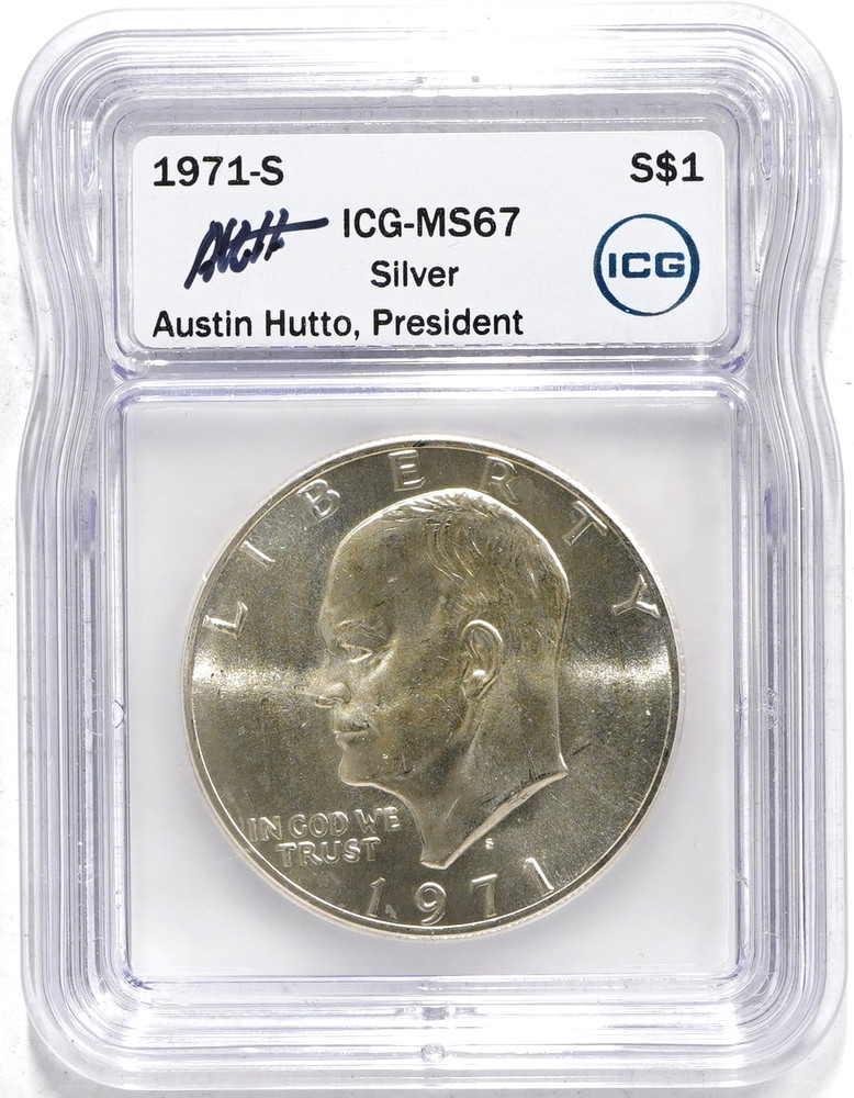 1971 S  Eisenhower Dollar Silver ICG MS67