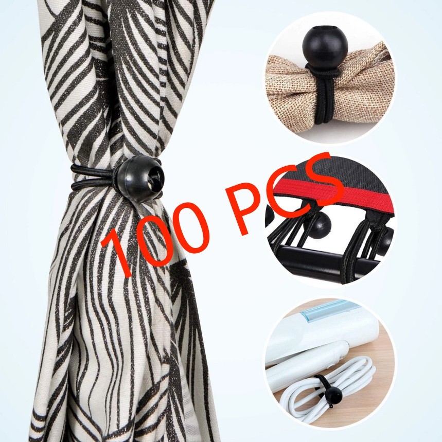 6" Ball Bungee Bungie Cord 100Pcs Black Heavy Duty Canopy Tarp Tie Downs * / \