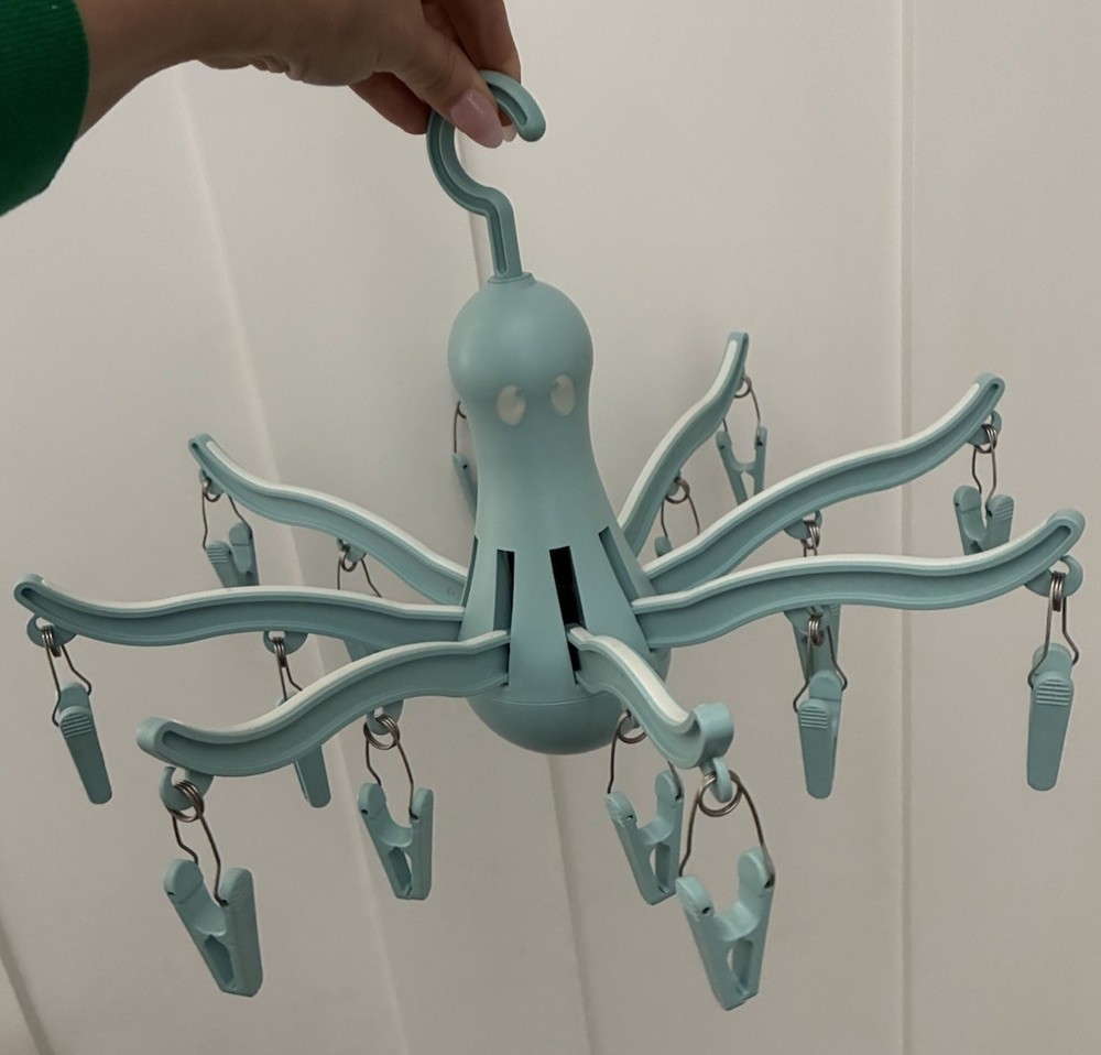 IKEA Pressa Octopus Clip & Drip Drying Rack 16 Clips Light Blue