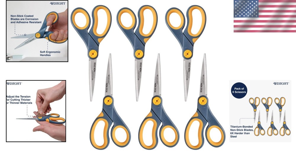 8-Inch Non-Stick Titanium Scissors For Office and