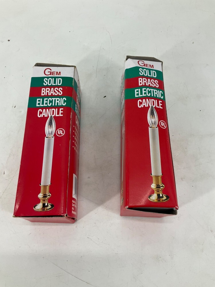 Gem Solid Brass Electric 9" Candle #0140 *2 Pack*