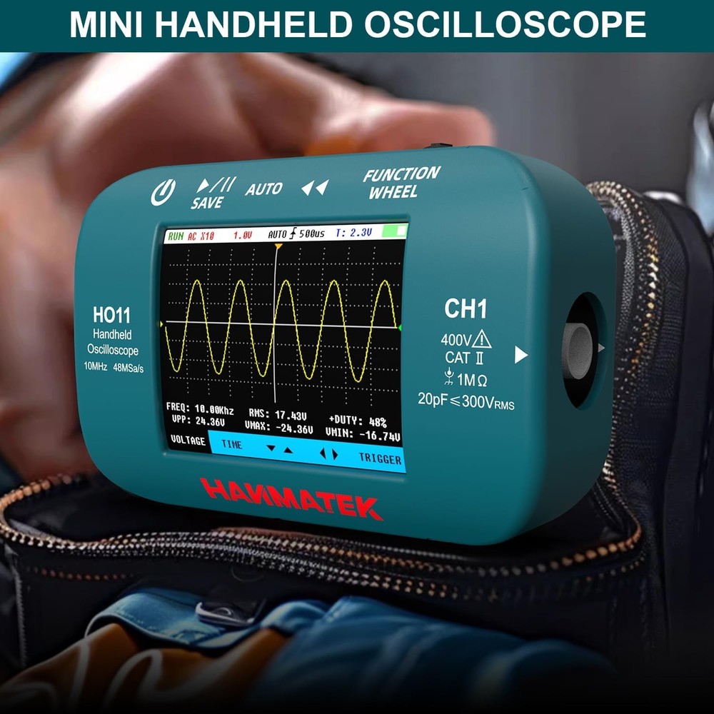 Handheld Digital Oscilloscope 10MHz Bandwidth 48MSa/s High-Precision Sampling