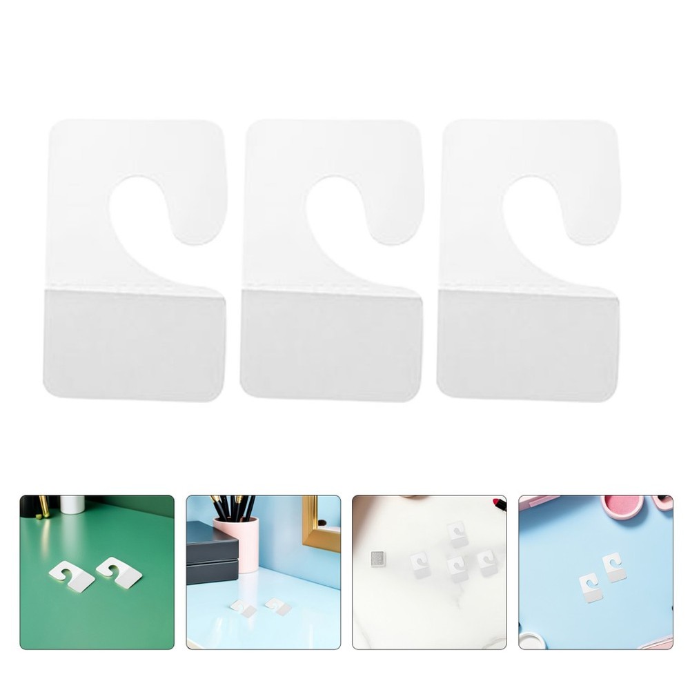 45 Pcs Display Hooks for Hanging Retail Clear Self-adhesive Tabs