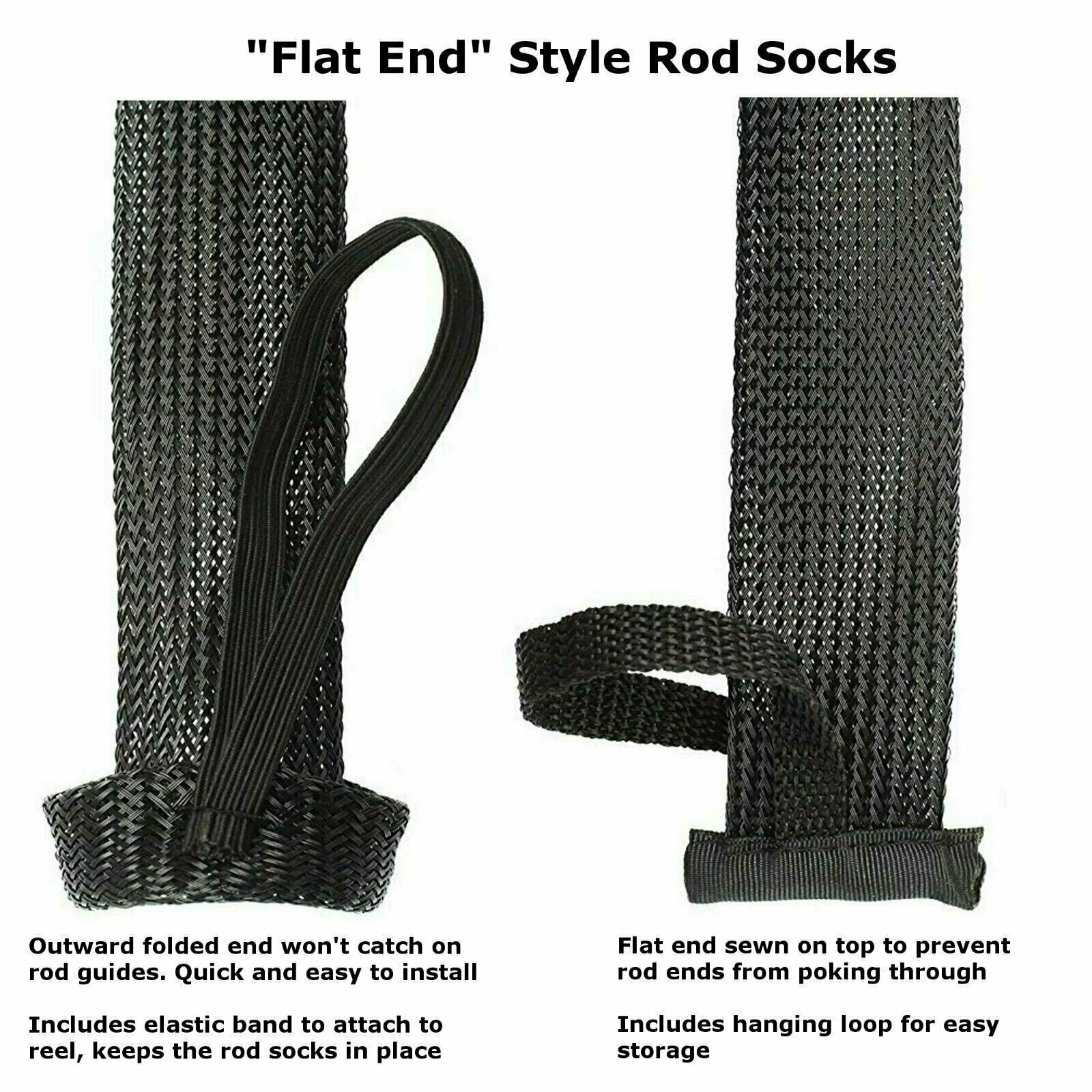 Reaction Tackle Fishing Rod Cover/ Rod Sleeve/ Rod Sock (2-Pack) Red