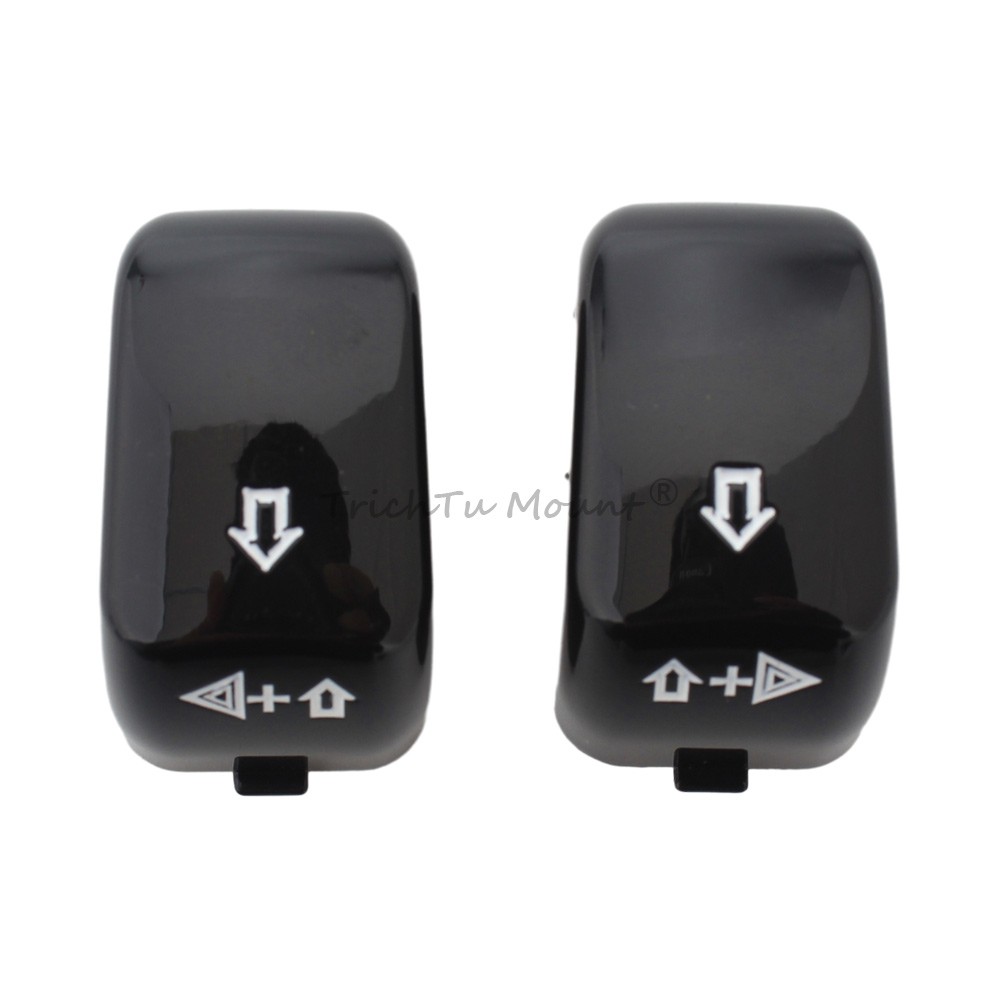 Black Hand Control Switch Button Caps For Harley Electra Glide FLHTCU 1996-2013