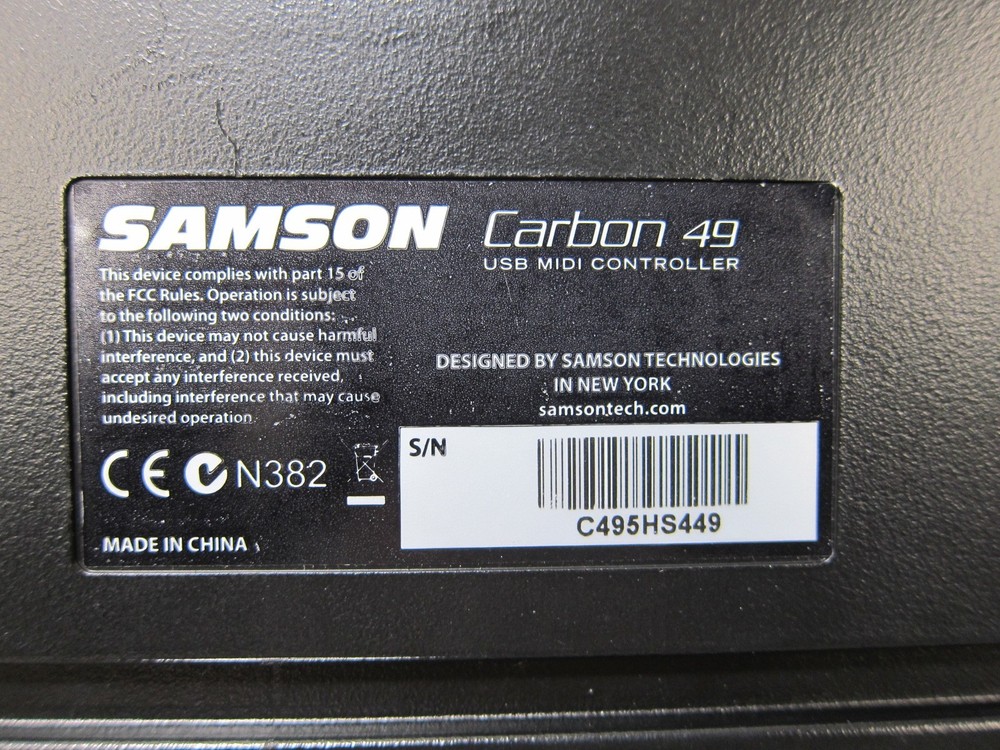 Samson Carbon 49 USB Midi Controller Keyboard - TESTED
