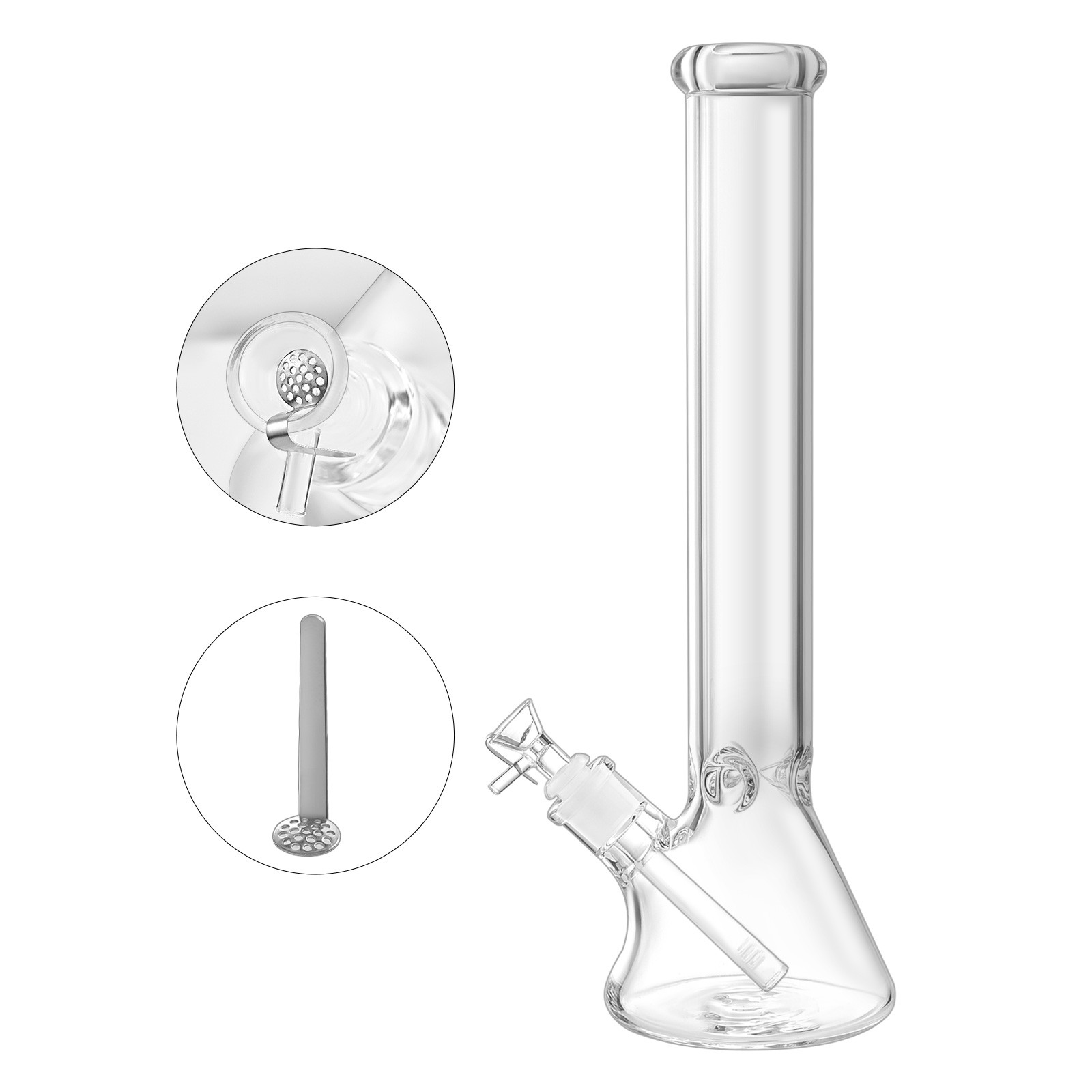 16" Heavy 9mm Thick Glass Bong Heavy Bong Water Pipe 14mm Bowl Beaker & Screen