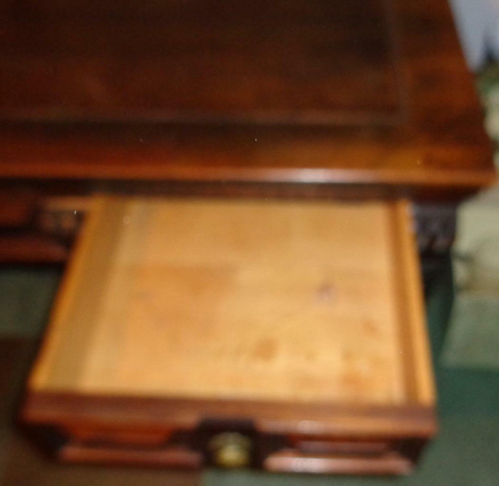 Antique Solid Walnut Partner Desk - EXQUISITE - AMAZING HISTORY - NEEDS TLC