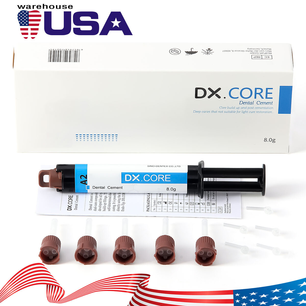 Dental Dual Cure Core Build Up Composite Resin Light and Self Cured A2 Shade