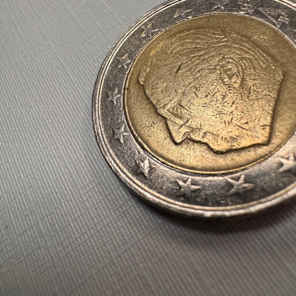 2 euro coin, Belgium, 2002. With Mint Errors