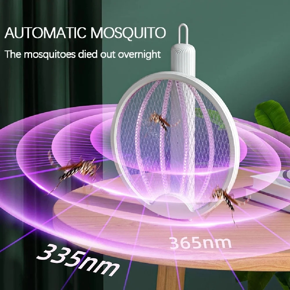 2 Pack Bug Zapper Electric Fly Swatter Mosquito Pest Insect Racket Rechargeable
