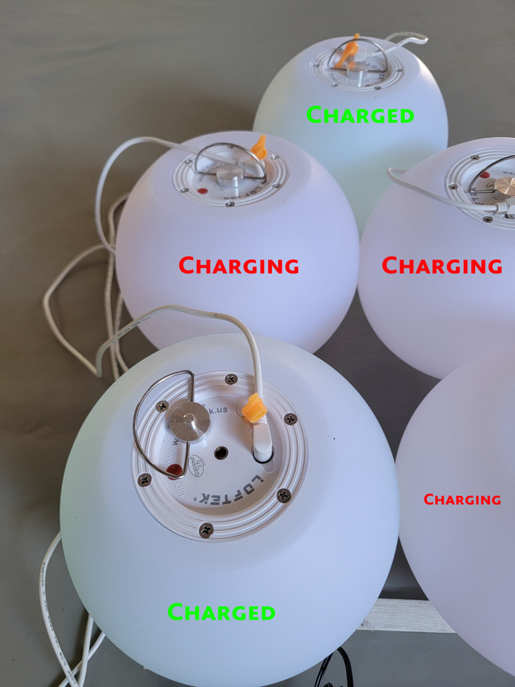 5 - 8" LED Rechargeable, Waterproof, Dimmable Globe Camping Lanterns
