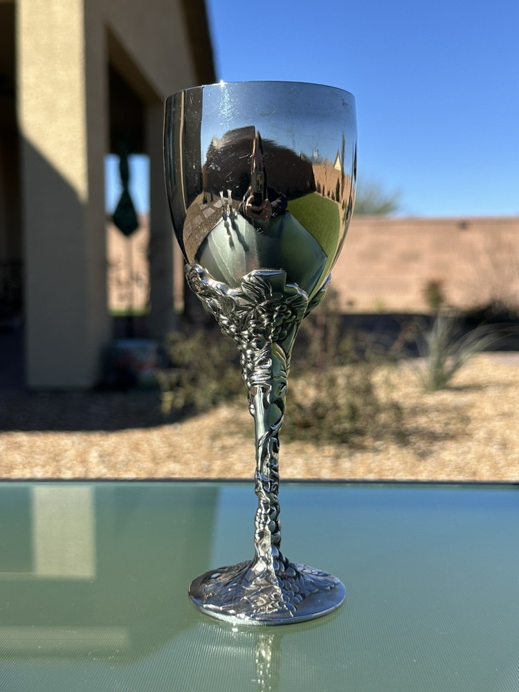 1 Vintage Godinger Silverplate Grape Leaf Vine Wine Goblets Replacement