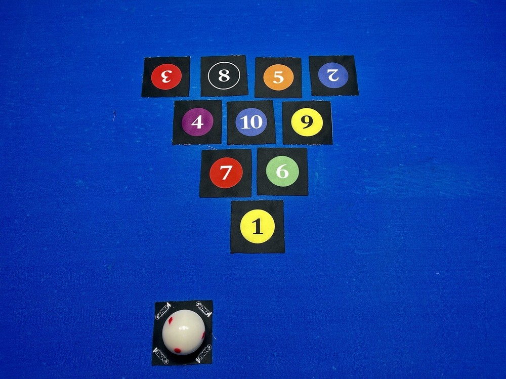 Billiards Cue Positioning Targets w/ Run Out Pattern Mats