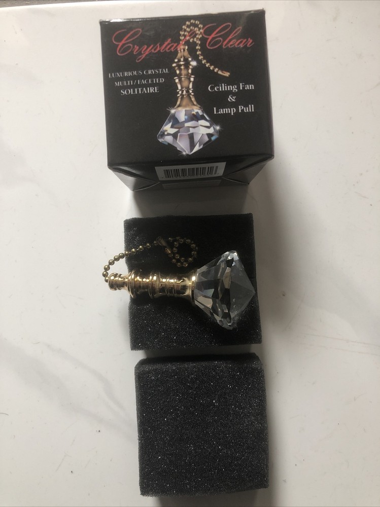 crystal clear ceiling fan & lamp pull Crystal Multi Faceted solitaire