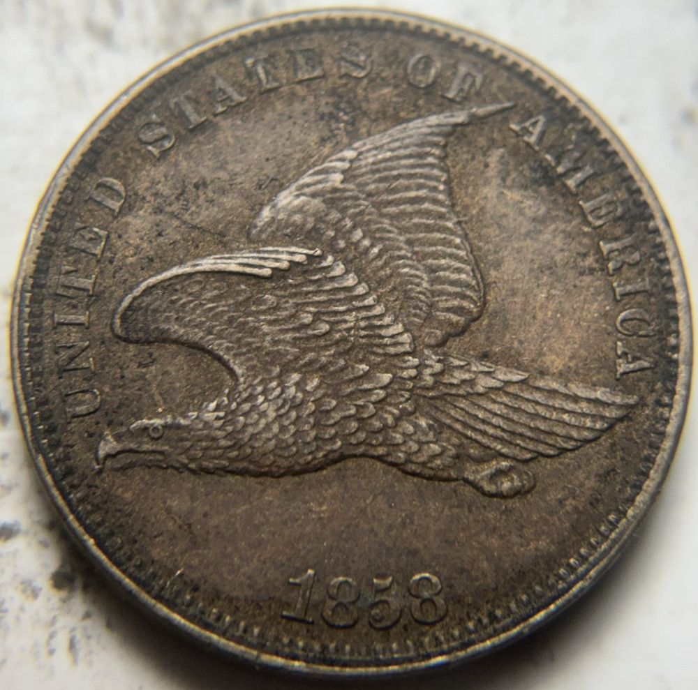 1858 1c Flying Eagle Cent. Attractive Circulated Example!