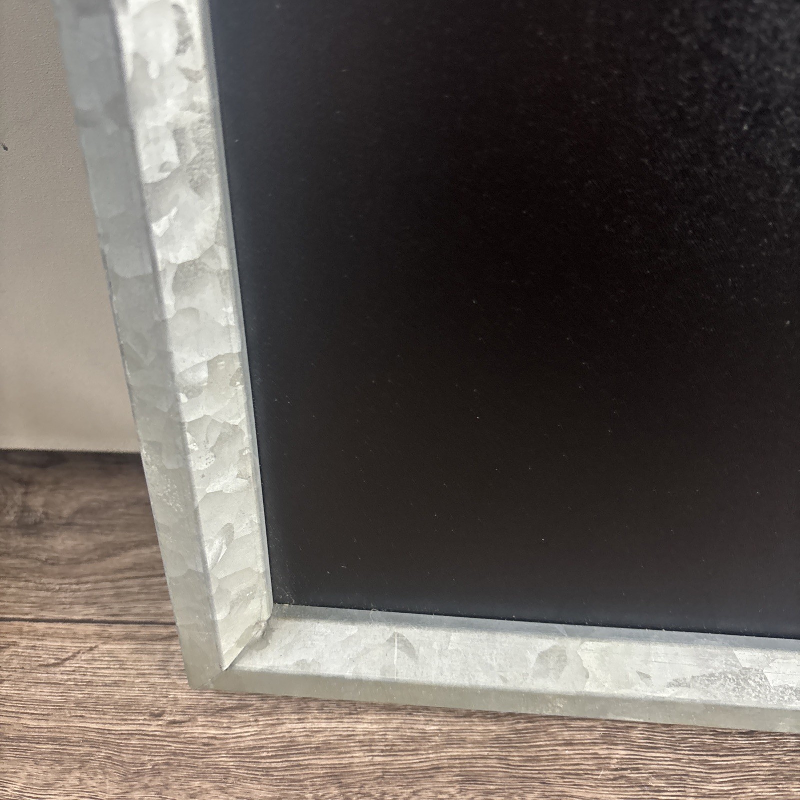 Rectangular Chalk Board with Galvanized Metal Frame,13x23in Blank And Silver