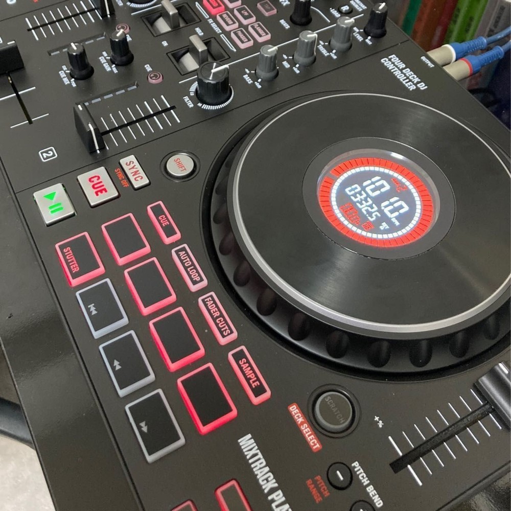 Numark Mixtrack Platinum FX 4‑Deck DJ Controller with High Resolution Jog Wheels