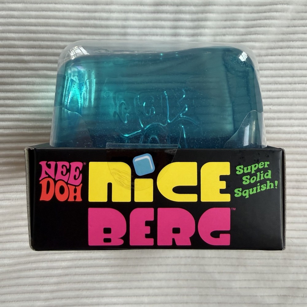 NeeDoh Nice Berg Blue XL Giant Nee Doh Niceberg Solid Squish Cube Ice Block