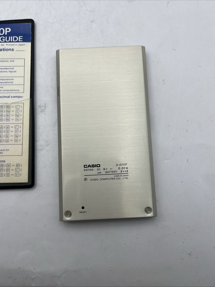 Casio FX-4000P Calculator with Case and Guide Untested NICE 1990's