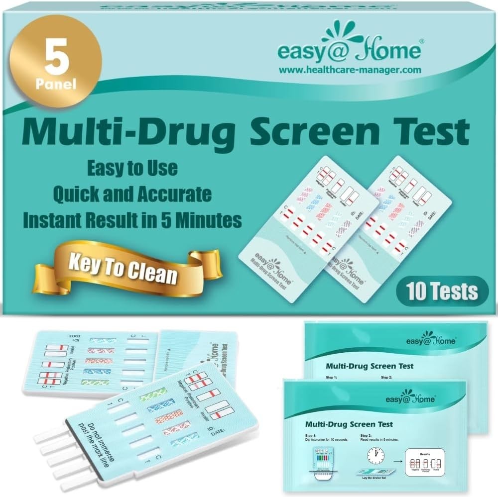 Easy@Home 5-Panel Urine Drug Test Kit | Instant Results | THC & More Screening
