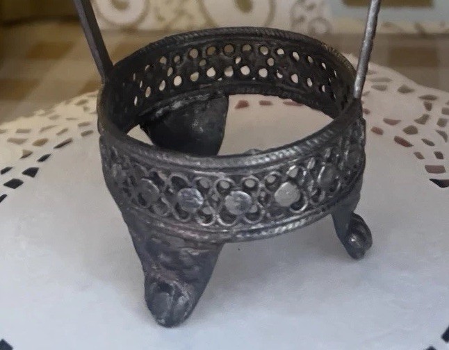 Vintage Alda's Forever India Silver-Plated Two-Tier Footed Serving Caddy Trinket