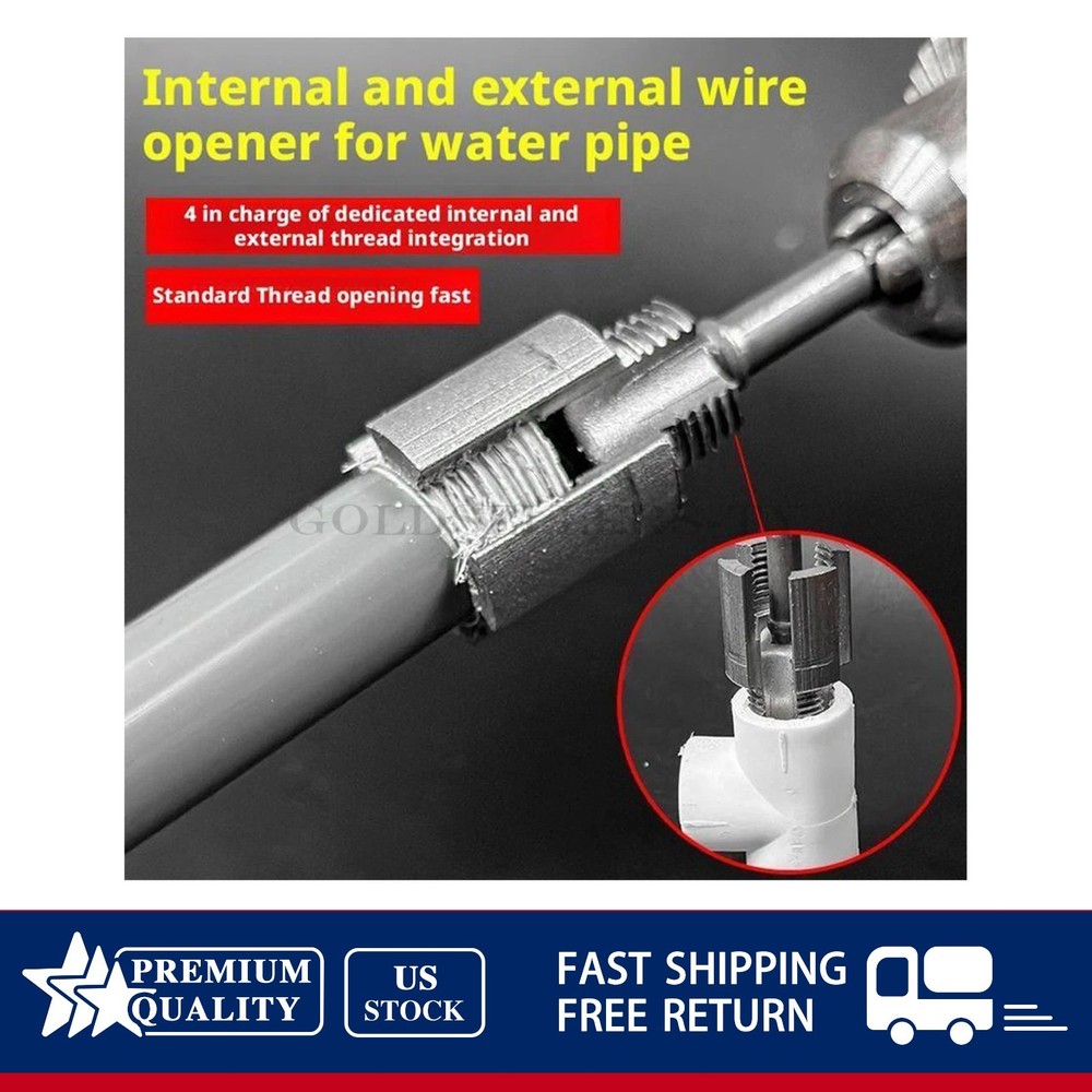 NEW Integrated Internal & External Pipe Threading-Tool PVC Pipe Threader Kit
