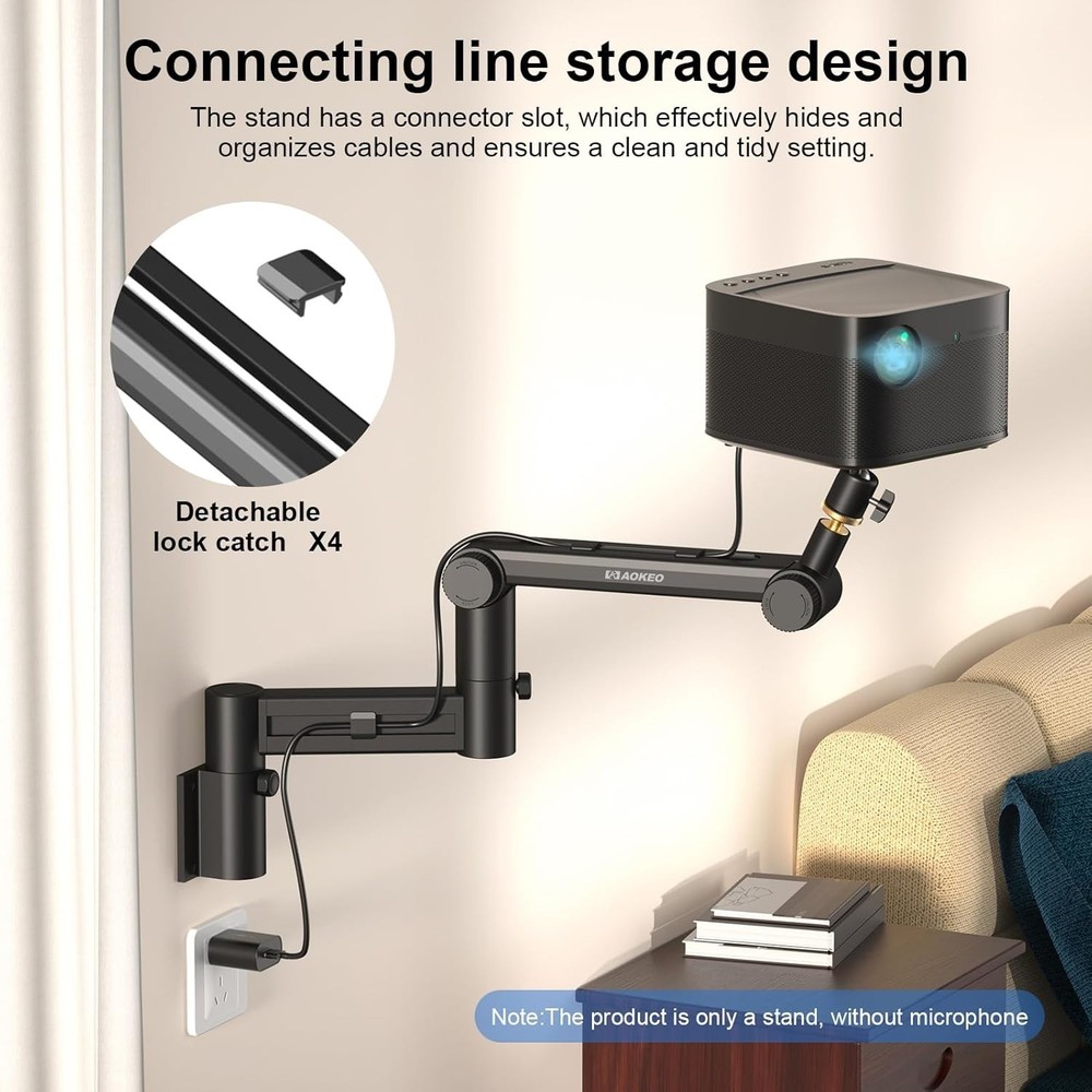 Durable Projector Wall Mount with Adjustable Angle - Ideal for Home Theaters