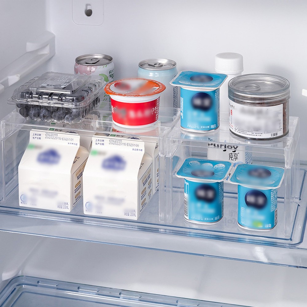 Refrigerator Organizer Shelf Rack Stackable Clear Storage Rack for Cabinet