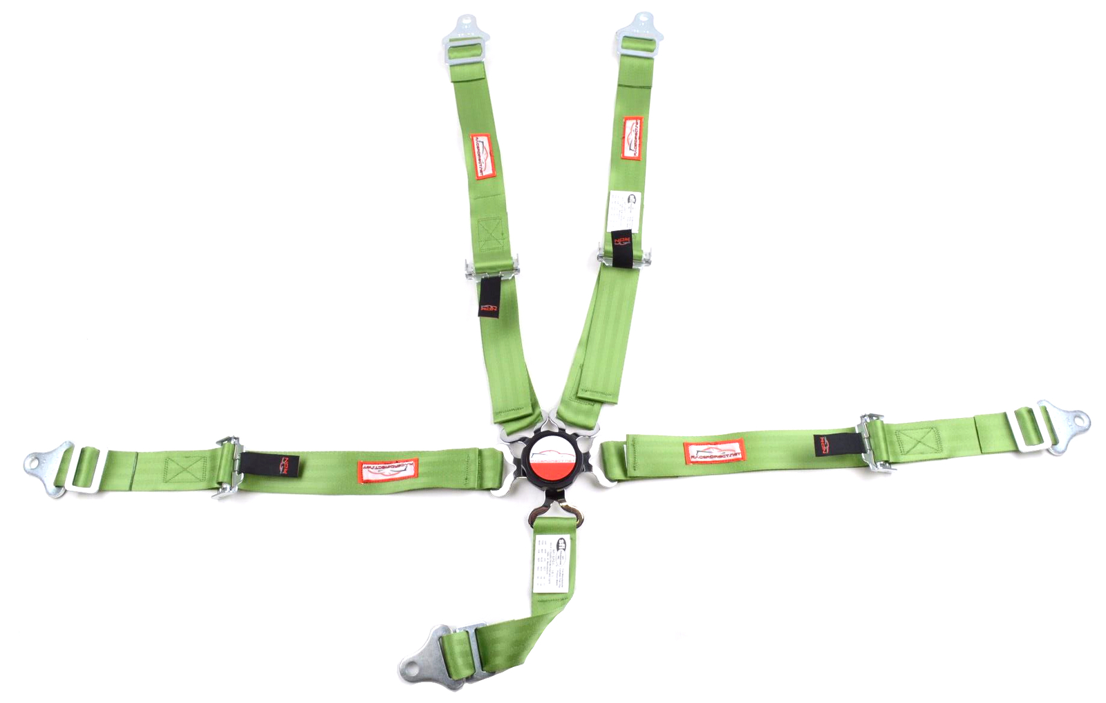 QUARTER MIDGET HARNESS SFI 16.1 5 POINT CAM LOCK ROLL BAR MOUNT BELT LIME GREEN