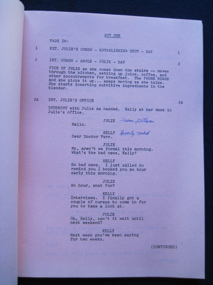 ORIGINAL HAVING BABIES TV Script 'The Weekend' BRADFORD DILLMAN'S Copy wi Notes