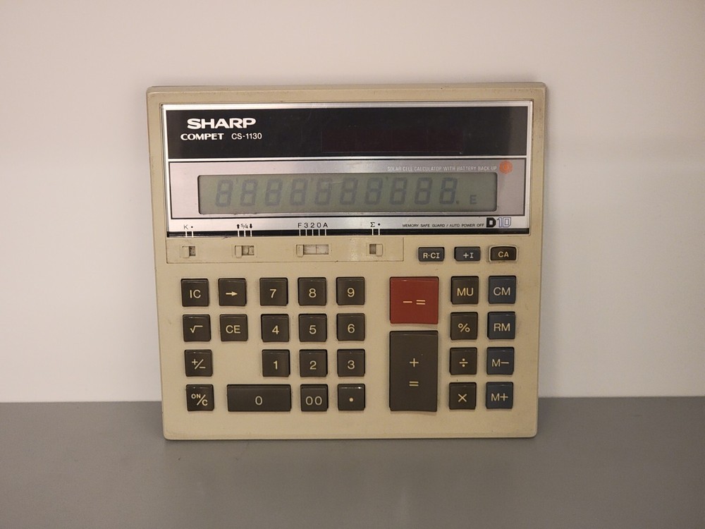 Sharp CS-1130 Solar Cell Calculator Tested Rare