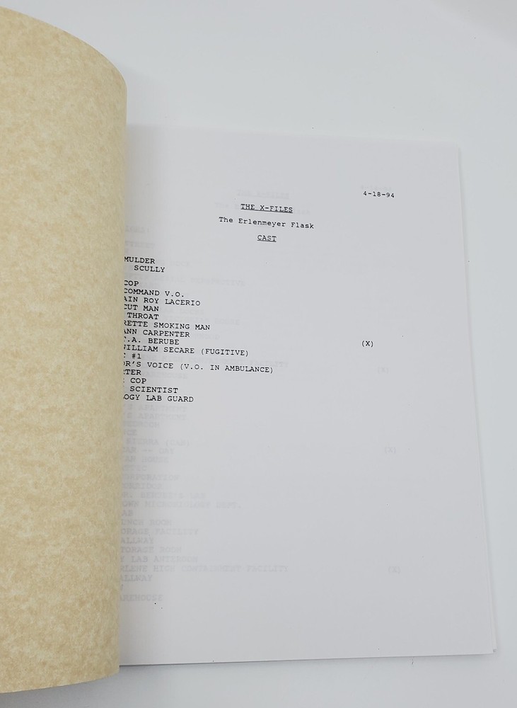 The X-Files "The Erlenmeyer Flask" Script Draft April 18 1994 Chris Carter