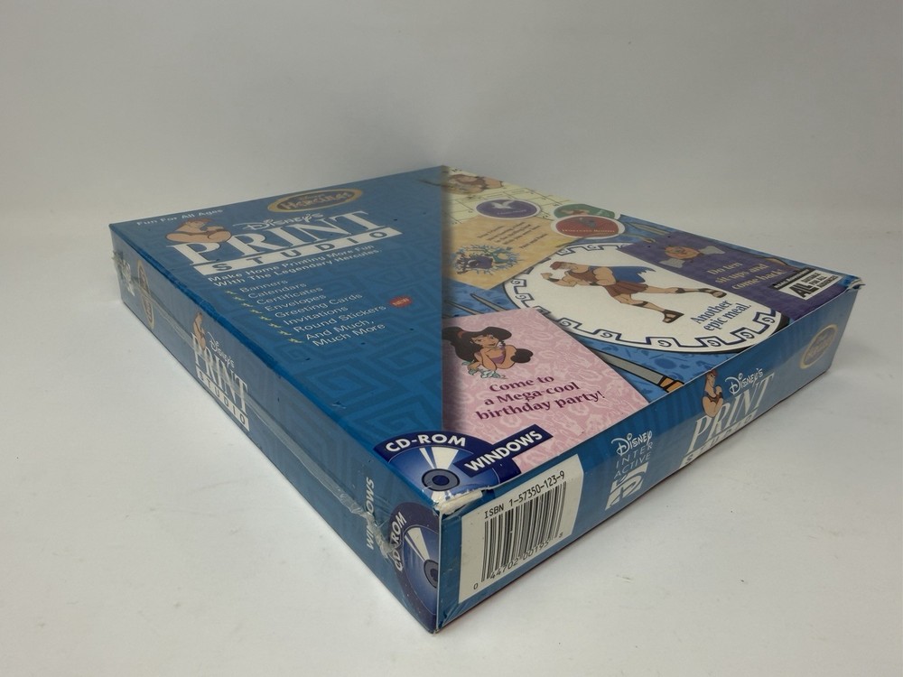 Disney's Print Studio Hercules CD ROM Software Windows 95 Create Banners Diaries