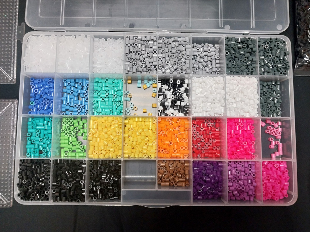 Perler beads pegboard square circle multi color storage