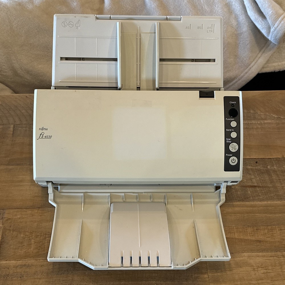 FUJITSU fi-6110 Document Scanner With Power Adapter Tested