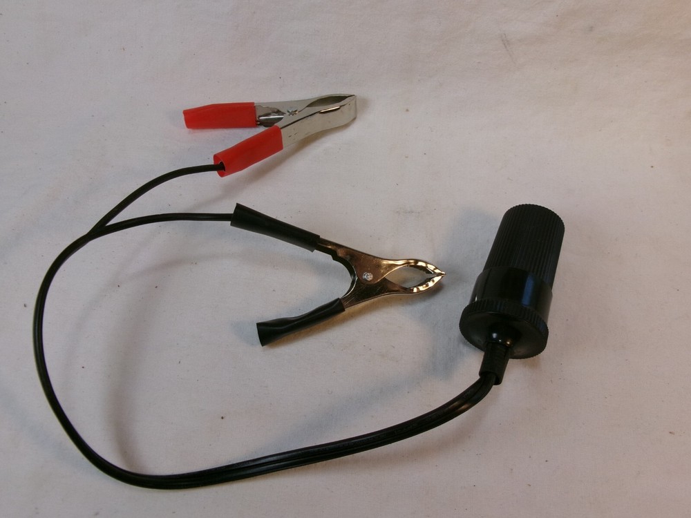 Battery Alligator Clamp Clip Car Cigarette Lighter Socket Adapter