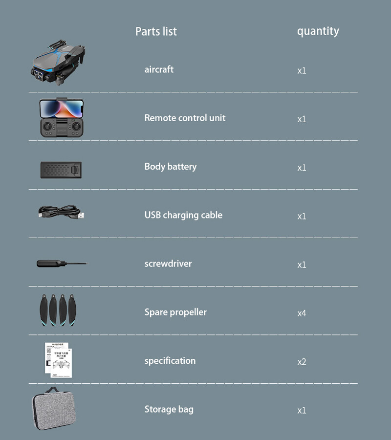 AE7 Drone WIFI FPV 4K HD Dual Camera Obstacle Avoidance Optical Flow 3 Battery