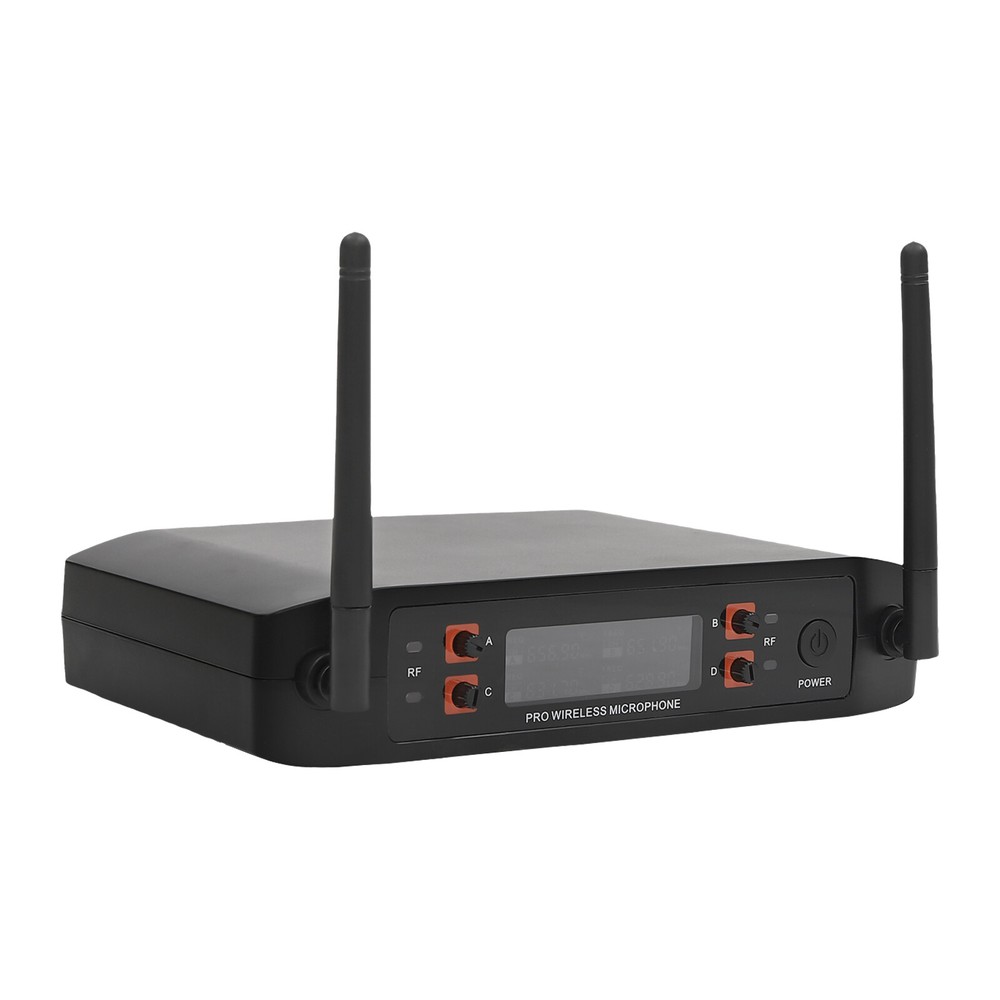 Pro 4 Channel UHF Wireless Audio Microphone Cordless Handheld Mic System Party