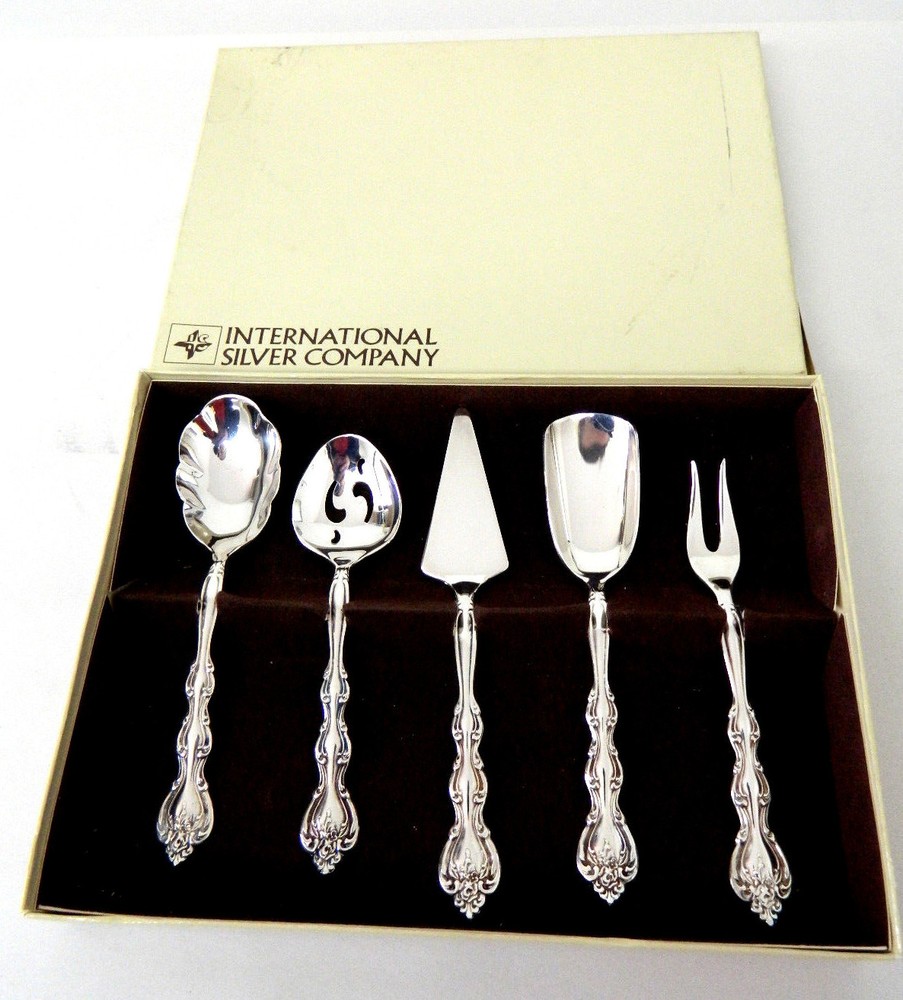 Vintage International Silver Co 5 Piece Snack Silverware Set 052700 New in Box